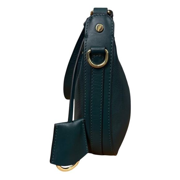 Radley London Teal Leather Hobo Shoulder Bag Purse Handbag Gold Tone Hardware - Picture 10 of 16